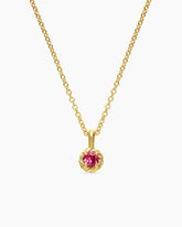 Cable Collectibles® Teen Birthstone Necklace in 18K Yellow Gold with Pink Tourmaline, 3mm